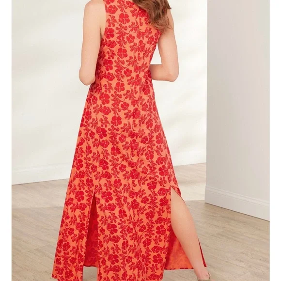 Soft surroundings Kalani Red Hibiscus Dress- XL (18) - Picture 2 of 5